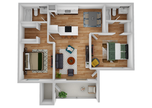 Two Bedrooms - Two Bath Patio 3115 floor plan